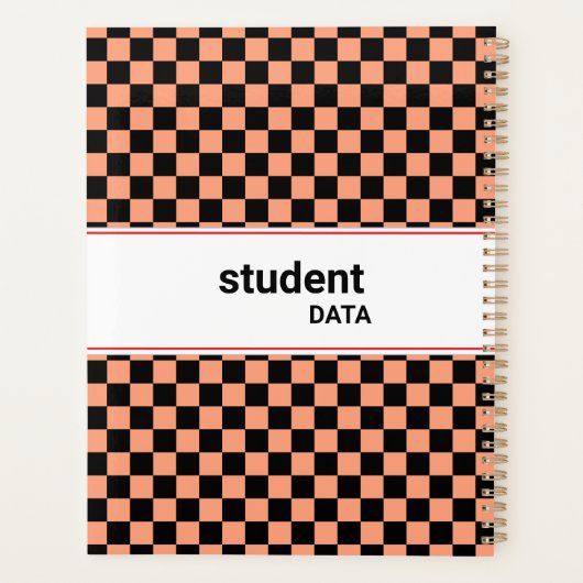 Boho Checkerboard Binder | Trendy Back to School Planer (Rückseite)