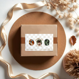 Boho Checkerboard Muster Vielen Dank für Ihre Best Rechteckiger Aufkleber