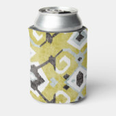 Boho chelgelbe Ikat-Tribal-Muster Monogramm Dosenkühler (Kanne Rückseite)