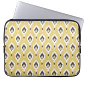 Boho chelgelbe Ikat-Tribal-Muster Monogramm Laptopschutzhülle (Vorderseite)