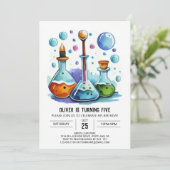 Boho Chemistry Labrador Experimental Scientist Bir Einladung (Stehend Vorderseite)