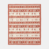 Boho Chestnut Red Abstrakt Doodles Fleecedecke (Vorderseite)