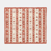 Boho Chestnut Red Abstrakt Doodles Fleecedecke (Vorderseite (Horizontal))