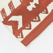Boho Chestnut Red Abstrakt Doodles Fleecedecke (Ecke)