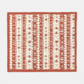 Boho Chestnut Red Abstrakt Doodles Fleecedecke (Vorderseite (Horizontal))