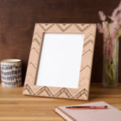 Boho Chevron Pattern Sage Geometric Wood Pri Geätzte Rahmen (Links)