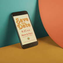 Boho Chic 70's Retro Save the Date