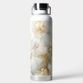 Boho Chic Abstrakt Gold Wasserfarben-Marmor Trinkflasche (Rückseite)