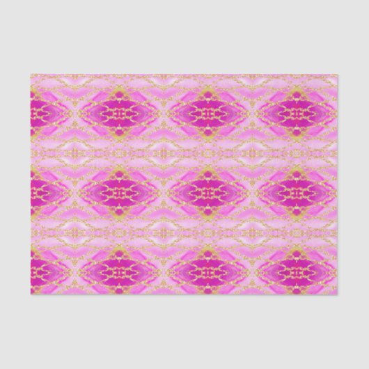 Boho Chic Abstrakt Pink und Gold-Muster Seidenpapier (Vorderseite)