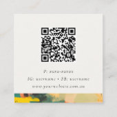 Boho-Chic-Abstraktes Berglandschaft- QR-Code Quadratische Visitenkarte (Rückseite)