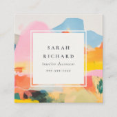Boho-Chic-Abstraktes Berglandschaft- QR-Code Quadratische Visitenkarte (Vorderseite)