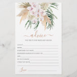 Boho Chic Advice für die Bride-Karte<br><div class="desc">Pampas Grass Boho schick Rat für die Brautkarte</div>