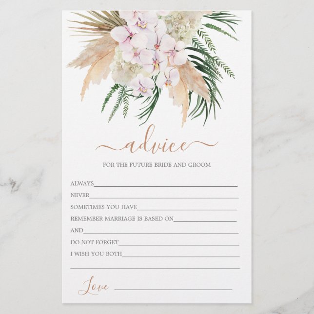 Boho Chic Advice für die Bride-Karte (Vorderseite)