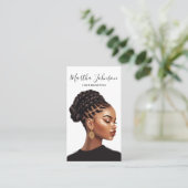 Boho Chic Afro American Braids Braiding QR Code Visitenkarte (Stehend Vorderseite)