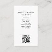 Boho Chic Afro American Braids Braiding QR Code Visitenkarte (Rückseite)