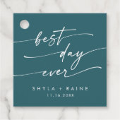 Boho Chic Aquamarin Blue Best Day Ever Wedding Geschenkanhänger (Vorderseite)