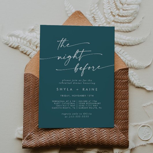 Boho Chic Aquamarin Blue Probe Dinner Einladung