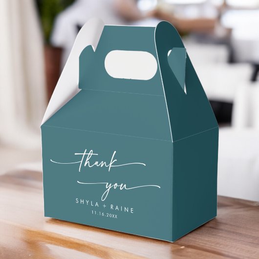 Boho Chic Aquamarin Blue Vielen Dank für Ihre Hoch Geschenkschachtel