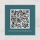 Boho Chic Aquamarin Blue Wedding QR Code Details Begleitkarte (Rückseite)
