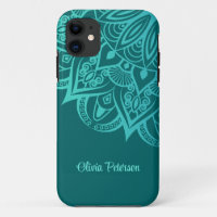 Boho Chic Aquamarin und Türkis Mandala