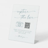 Boho Chic Aquamarin und weiß Capture the Liebe Wed Sockelschild (Vorderseite)