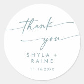 Boho Chic Aquamarin und weiß Danke Gastgeschenk Ho Runder Aufkleber (Vorderseite)