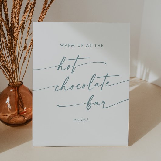 Boho Chic Aquamarin und White Hot Chocolate Bar Sockelschild