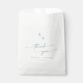 Boho Chic Aquamarin und White Monogram Wedding Geschenktütchen (Vorderseite)