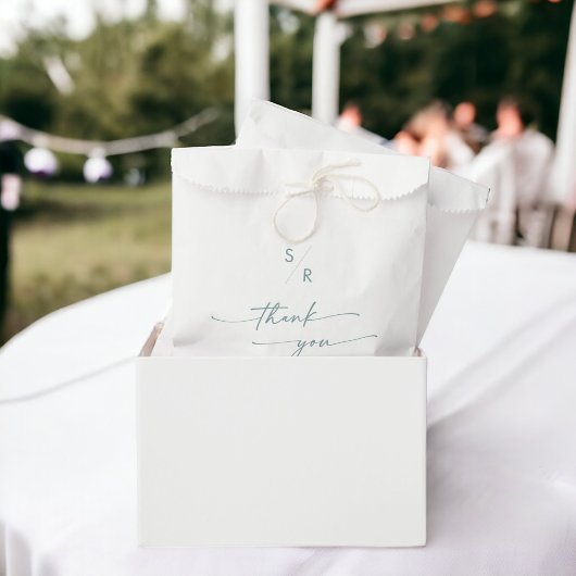Boho Chic Aquamarin und White Monogram Wedding Geschenktütchen