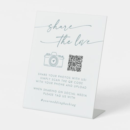 Boho Chic Aquamarin und White Teilen Sie die Liebe Sockelschild (Vorderseite)