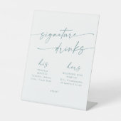 Boho Chic Aquamarin und White Wedding Signature Dr Sockelschild (Vorderseite)