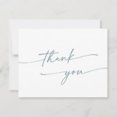 Boho Chic Aquamarin-White-Flat-Hochzeit Dankeskarte (Vorderseite)