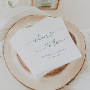 Boho Chic Aquamarine und weiße Beifall für Liebe H Serviette