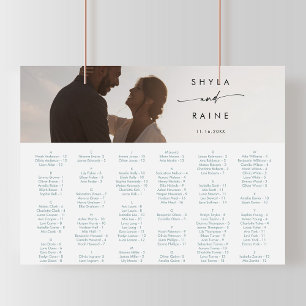 Boho Chic Aquamarine und weiße Bildsitzkarte Poster