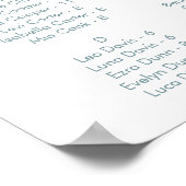 Boho Chic Aquamarine und weiße Bildsitzkarte Poster (Ecke)