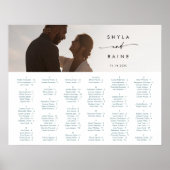 Boho Chic Aquamarine und weiße Bildsitzkarte Poster (Vorne)