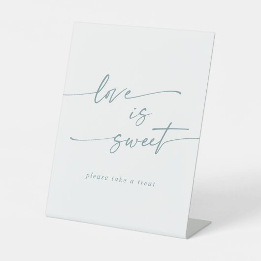 Boho Chic Aquamarine und weiße Liebe ist süße Hoch Sockelschild (Vorderseite)