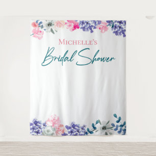 Boho Chic Aquarell Blumen Custom Brautparty Wandteppich