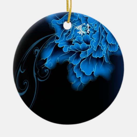 Boho chic Aquarell Blütenperle Keramikornament (Vorne)