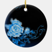 Boho chic Aquarell Blütenperle Keramikornament (Hinten)