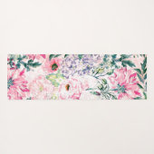 Boho Chic Aquarell Rosa Blumenfarbe Yogamatte (Rückseite (Horizontal))