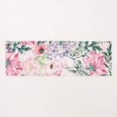 Boho Chic Aquarell Rosa Blumenfarbe Yogamatte (Vorderseite (Horizontal))