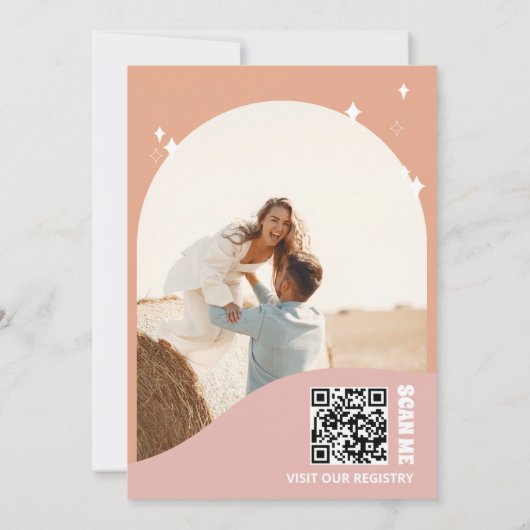 Boho Chic Arch Modernes Retro-Brautparty Einladung (Rückseite)