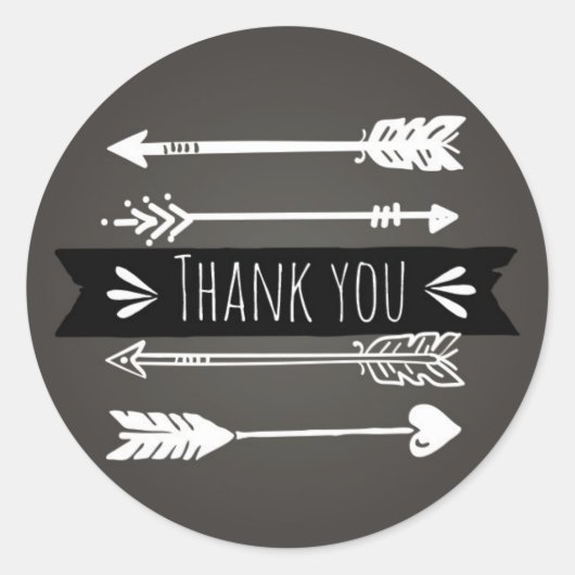 Boho Chic Arrows | Danke, Sticker (Vorderseite)