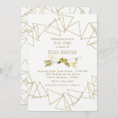 Boho Chic Arrows & Gold Geometric Triangle Modern Einladung (Vorne/Hinten)