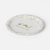 Boho Chic Arrows & Gold Geometric Triangle Modern Pappteller (Schrägansicht)