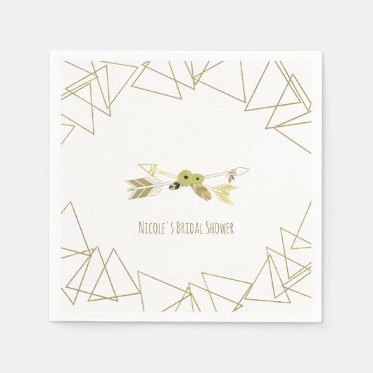 Boho Chic Arrows & Gold Geometric Triangle Modern Serviette (Vorderseite)