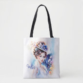 Boho Chic Artistic Watercolor Mrs. Wedding Tasche (Vorderseite)