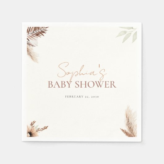 Boho Chic - Babydusche - Papier Napkin Serviette (Vorderseite)