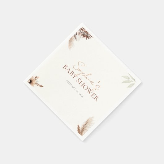 Boho Chic - Babydusche - Papier Napkin Serviette (Ecke)